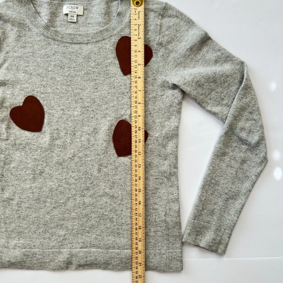 J.Crew Gray Sweater with Leather Heart Appliqué – Size XS - Picture 7 of 9